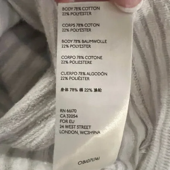 FREE PEOPLE We The Free Top Cropped Size Medium Sabrina Striped Terry Casual - Picture 8 of 10